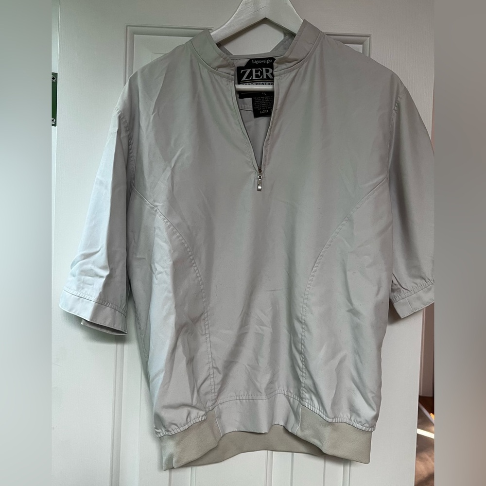 Zero Restriction GOLF Women’s 1/4 Zip Short Sleeve Mock Shirt Sz S Cream New
